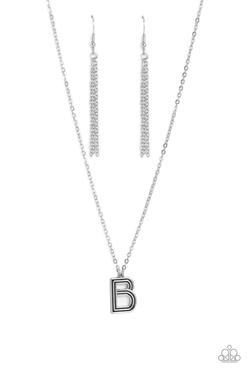 Paparazzi Necklace - Leave Your Initials - Silver