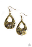 Paparazzi Earring - Alpha Amazon - Brass