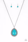 Paparazzi Necklace - Full Frontier - Blue