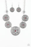 Paparazzi Necklace - Written In The STAR LILIES - Red