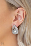 Paparazzi Earring - Elite Edge - White Clip-On