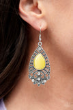 Paparazzi Earring -  Majestically Malibu - Yellow