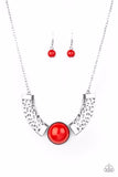 Paparazzi Necklace - Egyptian Spell - Red