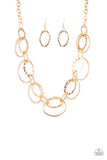 Paparazzi Necklace - Bend Oval Backwards - Gold