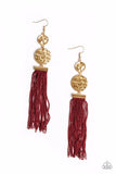 Paparazzi Earring - Lotus Gardens - Red