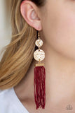 Paparazzi Earring - Lotus Gardens - Red
