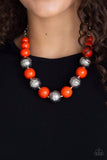 Paparazzi Necklace - Floral Fusion - Orange