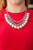 Paparazzi Necklace - One-Way WALL STREET - White
