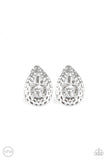 Paparazzi Earring - Elite Edge - White Clip-On