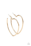 Paparazzi Earring - Heartbreaker Hustle - Gold Hoop