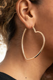 Paparazzi Earring - Heartbreaker Hustle - Gold Hoop