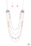 Paparazzi Necklace - Pharaoh Finesse - Red