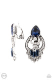 Paparazzi Earring - Glamour Gauntlet - Blue Clip-On