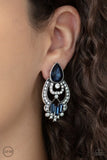Paparazzi Earring - Glamour Gauntlet - Blue Clip-On