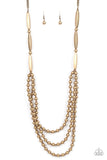 Paparazzi Necklace - Beaded Beacon - Brass