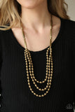 Paparazzi Necklace - Beaded Beacon - Brass