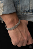 Paparazzi Bracelet - Line of Scrimmage - Silver