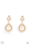Paparazzi Earring - Discerning Droplets - Gold Clip-On