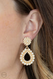 Paparazzi Earring - Discerning Droplets - Gold Clip-On