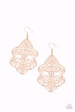 Paparazzi Earring - Festive Foliage - Rose Gold