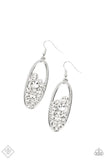 Paparazzi Earring - Prismatic Poker Face - White