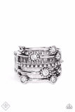 Paparazzi Ring - Rhinestone Studded Ritz - White
