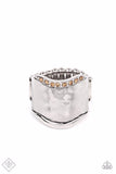 Paparazzi Ring - Brilliantly Bordered - Brown