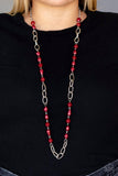 Paparazzi Necklace - Tea Party Tango - Red