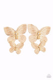 Paparazzi Earring - Blushing Butterflies - Gold