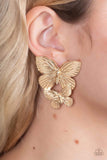 Paparazzi Earring - Blushing Butterflies - Gold