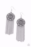 Paparazzi Earring - Fringe Control - Silver