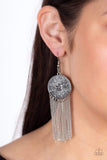 Paparazzi Earring - Fringe Control - Silver