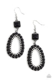 Paparazzi Earring - Napa Valley Luxe - Black