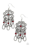 Paparazzi Earring - Majestic Makeover - Red
