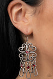Paparazzi Earring - Majestic Makeover - Red