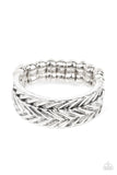 Paparazzi Bracelet - Rebellious Ridges - Silver