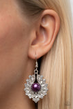Paparazzi Earring - Crowns Required - Purple