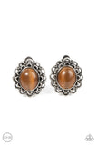 Paparazzi Earring - Garden Gazebo - Brown Clip-On