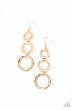 Paparazzi Earring - Shimmering in Circles - Gold
