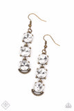 Paparazzi Earring - Determined to Dazzle - Brass