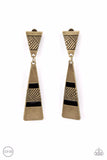 Paparazzi Earring - Safari Seeker - Brass - Clip-On