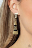 Paparazzi Earring - Safari Seeker - Brass - Clip-On