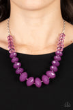 Paparazzi Necklace - Happy-GLOW-Lucky - Purple