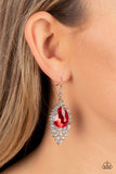 Paparazzi Earring - Glorious Glimmer - Red