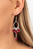 Paparazzi Earring - Coming in Clutch - Red