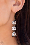 Paparazzi Earring - Determined to Dazzle - Brass