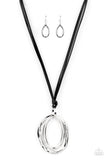 Paparazzi Necklace - Long OVAL-due - Black