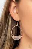 Paparazzi Earring - Segmented Shimmer - Rose Gold