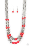 Paparazzi Necklace - Country Road Trip - Red
