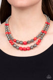Paparazzi Necklace - Country Road Trip - Red